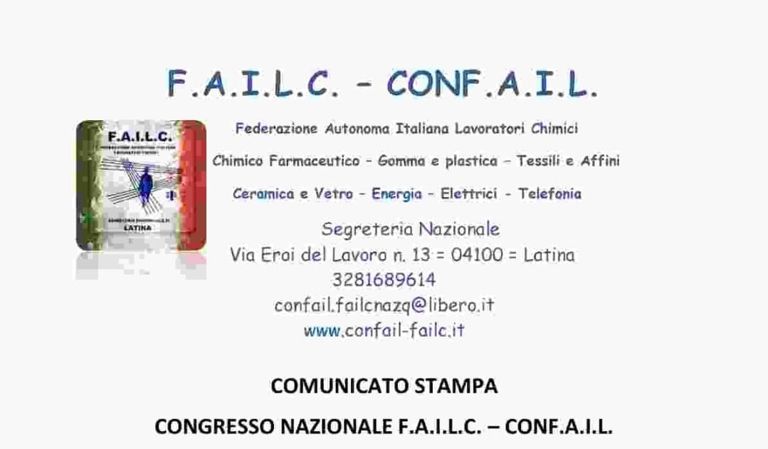 VI CONGRESSO NAZIONALE F.A.I.L.C. – CONF.A.I.L.